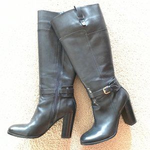 Audrey Brooke Black Leather Boots